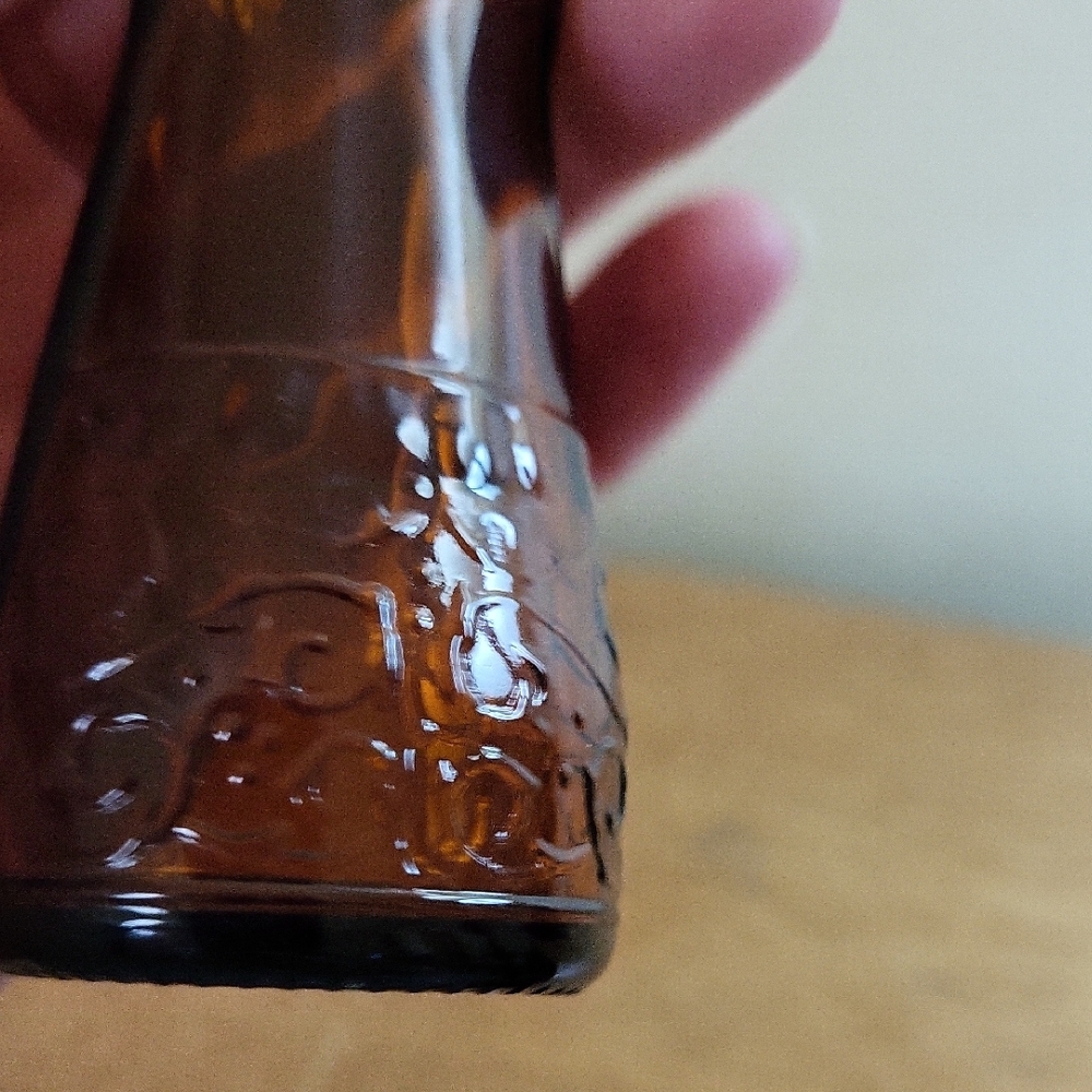 Mrs Butterworth mini syrup Amber Glass Bottle with Metal Cap - Vintage - Picture 10 of 12